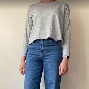 Everlane Boxy Cropped Gray Tee